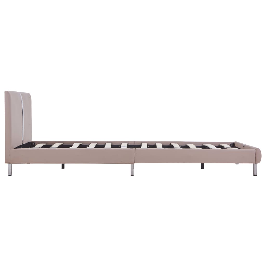 Bed Frame Cappuccino Faux Leather Queen