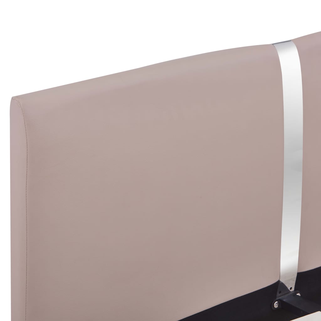 Bed Frame Cappuccino Faux Leather Queen