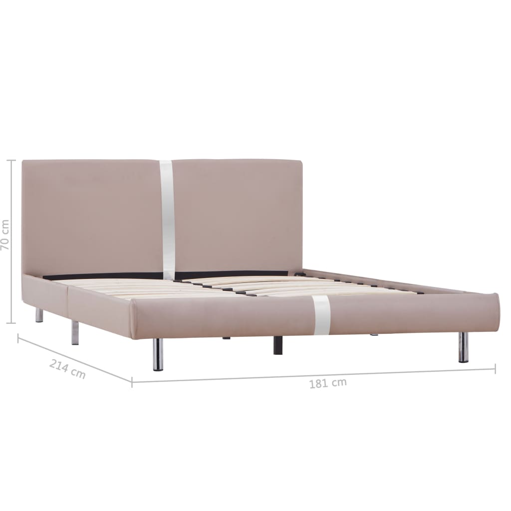Bed Frame Cappuccino Faux Leather Queen