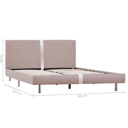 Bed Frame Cappuccino Faux Leather Queen