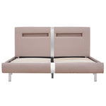 Bed Frame with LED Cappuccino faux Leather Queen