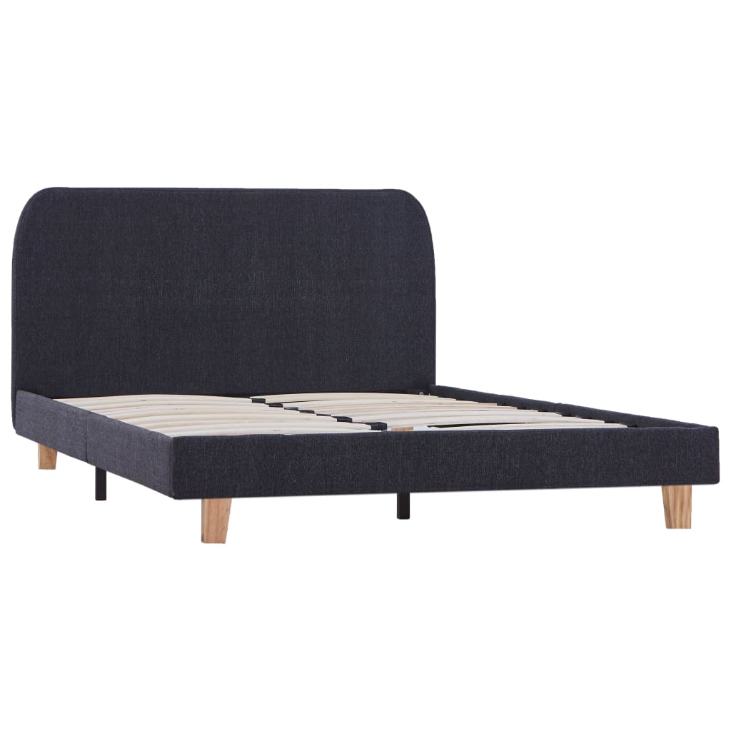 Bed Frame Dark Grey Fabric King Single