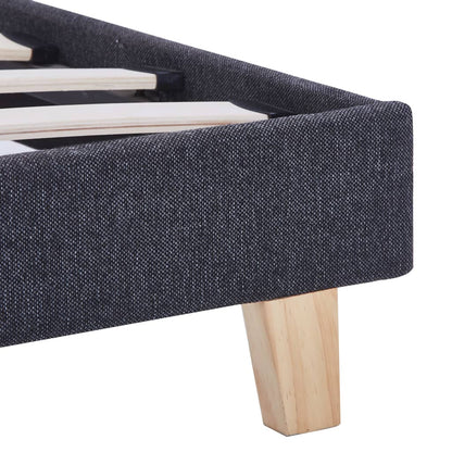 Bed Frame Dark Grey Fabric King Single