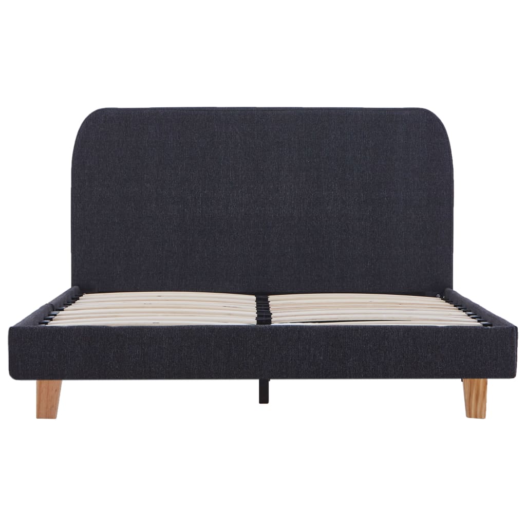 Bed Frame Dark Grey Fabric Double