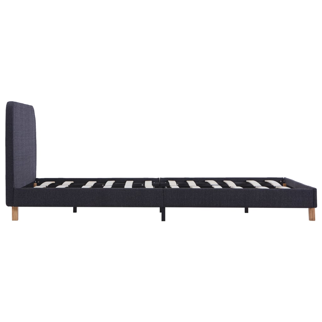 Bed Frame Dark Grey Fabric Double