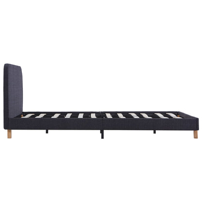 Bed Frame Dark Grey Fabric Double