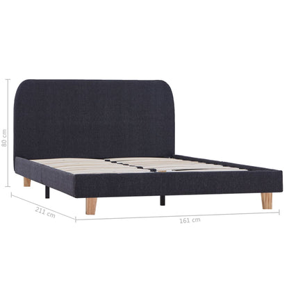 Bed Frame Dark Grey Fabric Double