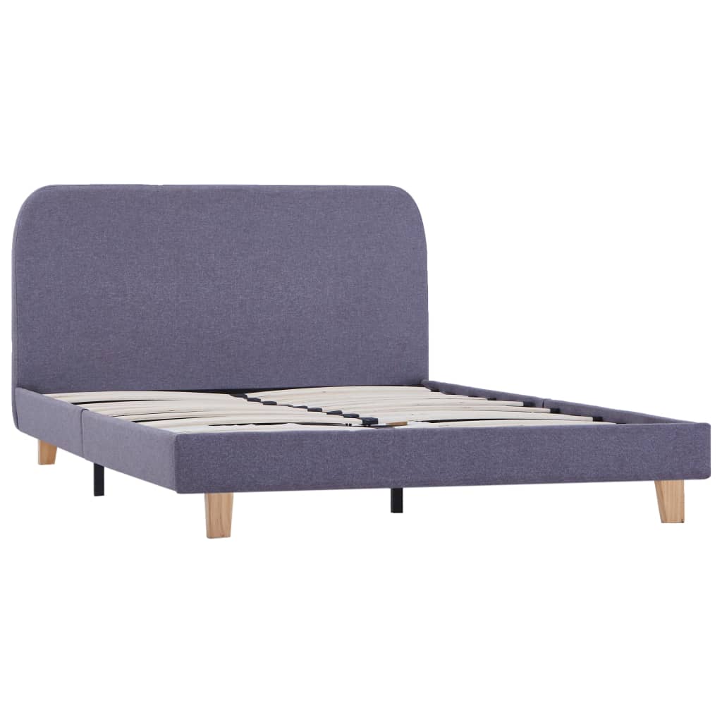 Bed Frame Light Grey Fabric Double