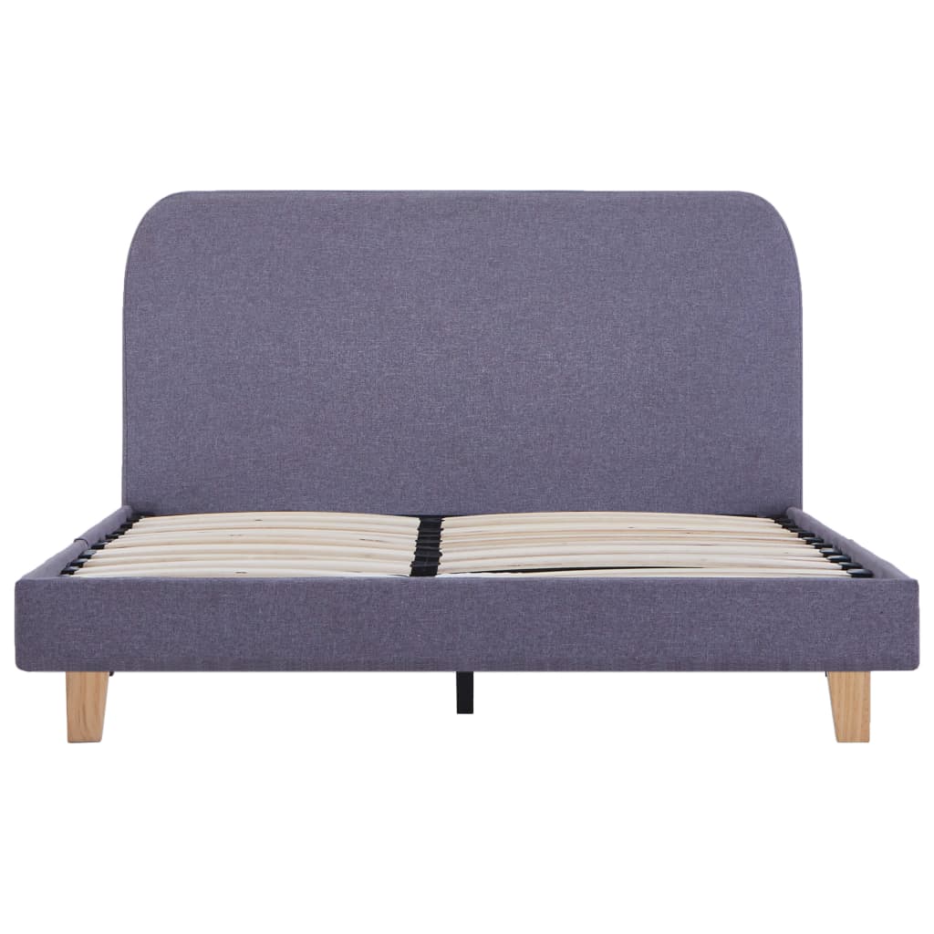 Bed Frame Light Grey Fabric Double