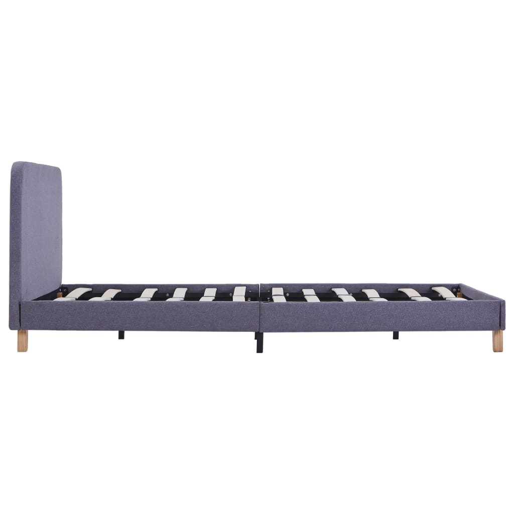 Bed Frame Light Grey Fabric Double