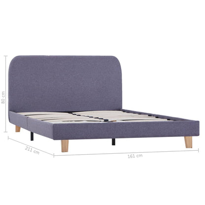 Bed Frame Light Grey Fabric Double