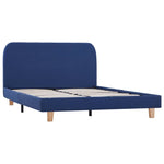 Bed Frame Blue Fabric Double