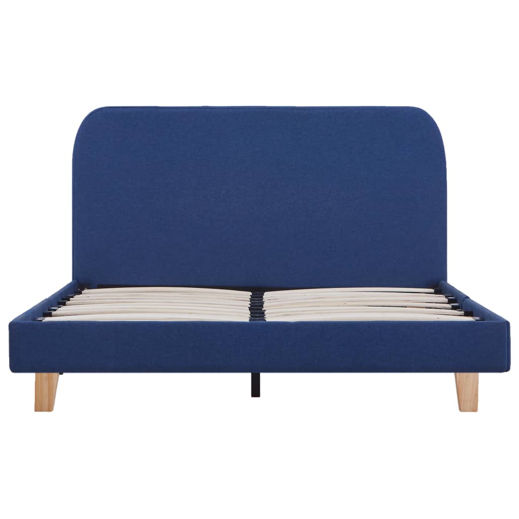 Bed Frame Blue Fabric Double