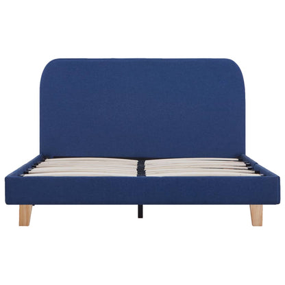 Bed Frame Blue Fabric Double