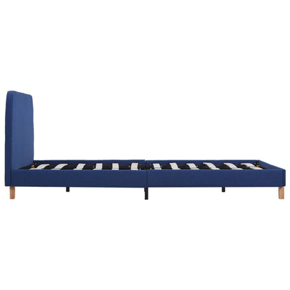 Bed Frame Blue Fabric Double