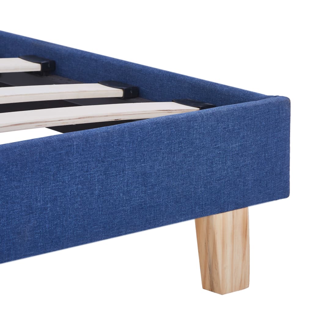 Bed Frame Blue Fabric Double