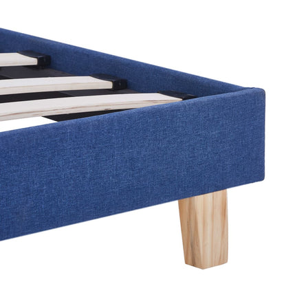 Bed Frame Blue Fabric Double
