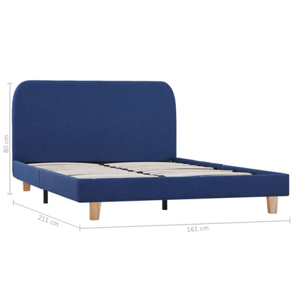 Bed Frame Blue Fabric Double