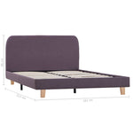 Bed Frame Taupe Fabric Double