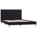 Bed Frame Black Fabric Double