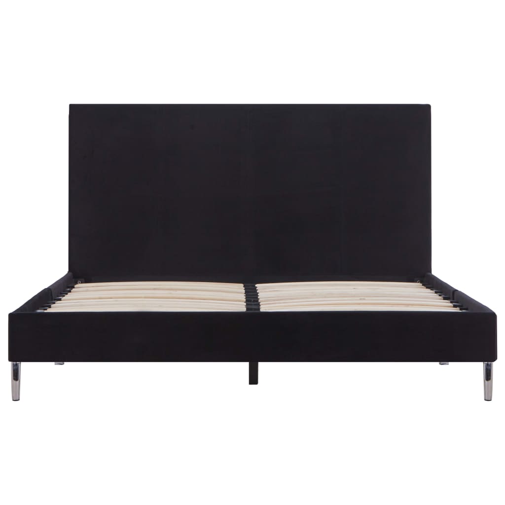Bed Frame Black Fabric Double
