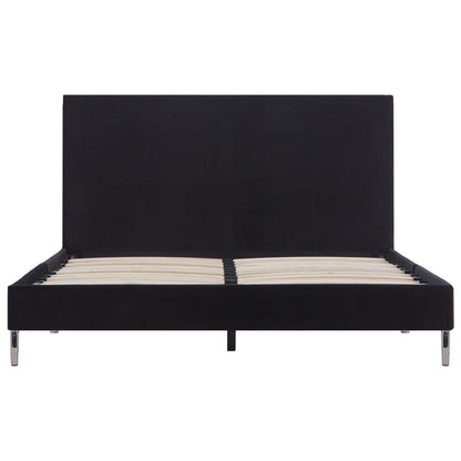 Bed Frame Black Fabric Double