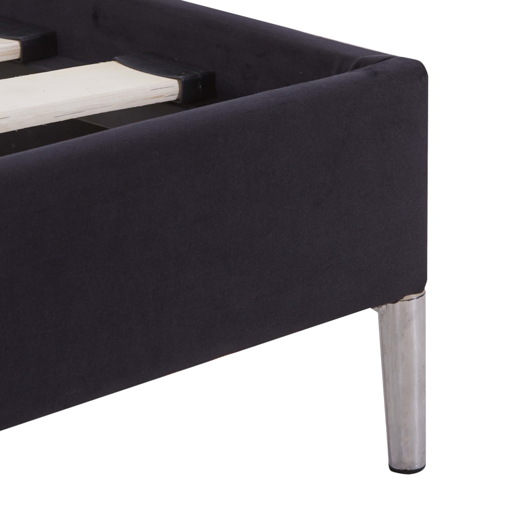 Bed Frame Black Fabric Queen