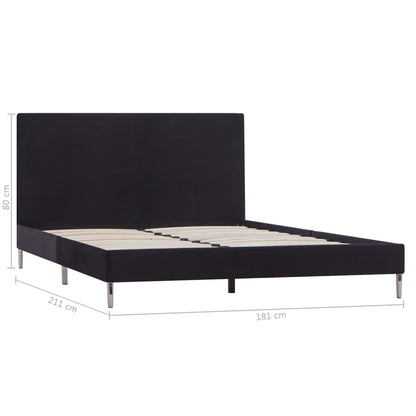 Bed Frame Black Fabric Queen