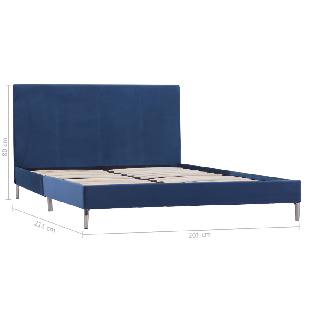 Bed Frame Blue Fabric King