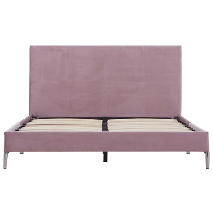 Bed Frame Pink Fabric Double