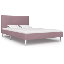Bed Frame Pink Fabric Queen