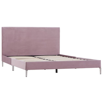 Bed Frame Pink Fabric Queen