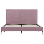 Bed Frame Pink Fabric Queen