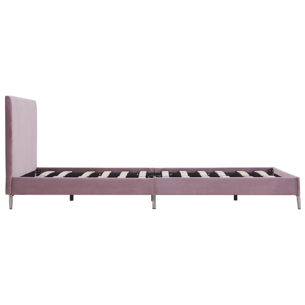 Bed Frame Pink Fabric Queen