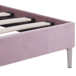 Bed Frame Pink Fabric Queen