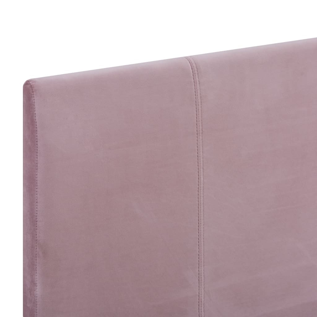 Bed Frame Pink Fabric Queen