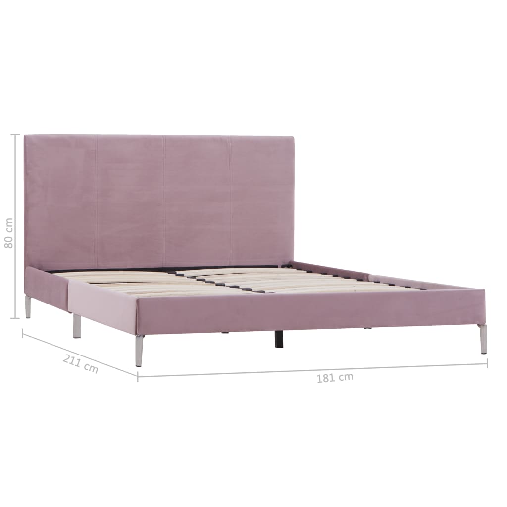 Bed Frame Pink Fabric Queen