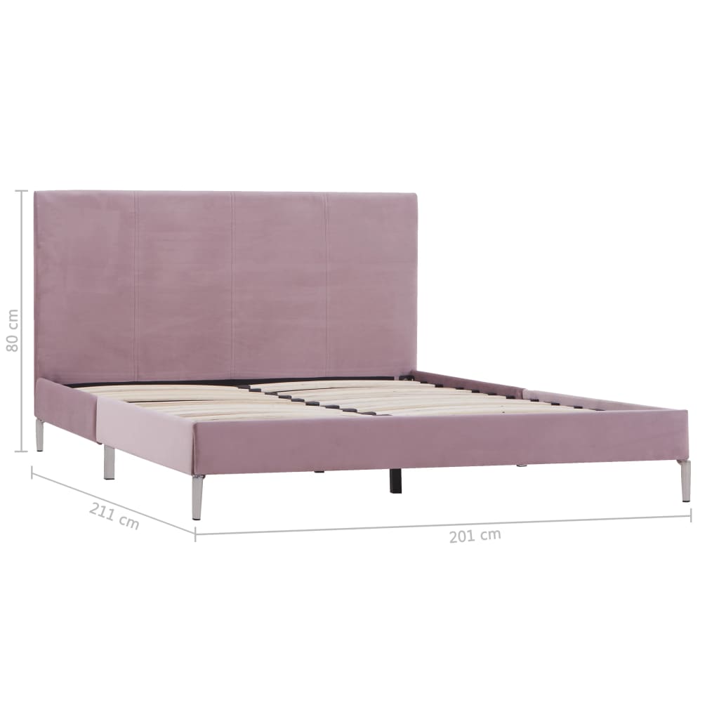 Bed Frame Pink Fabric King