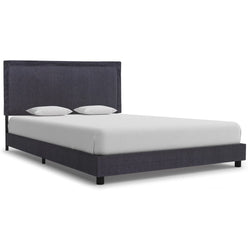 Bed Frame Dark Grey Fabric King Single