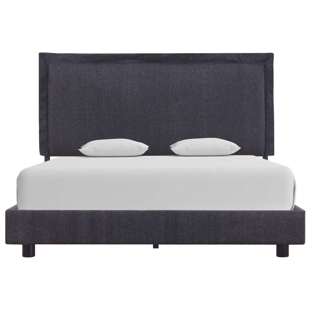 Bed Frame Dark Grey Fabric Double