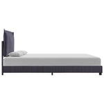 Bed Frame Dark Grey Fabric Double
