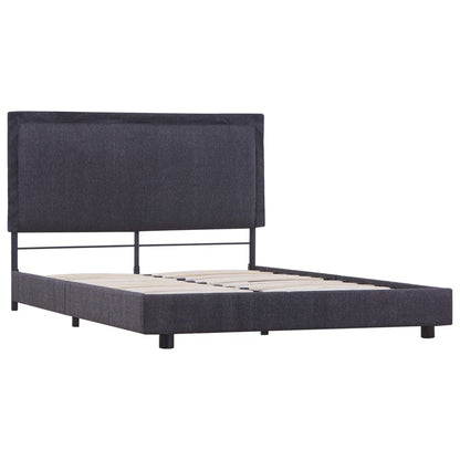 Bed Frame Dark Grey Fabric Double