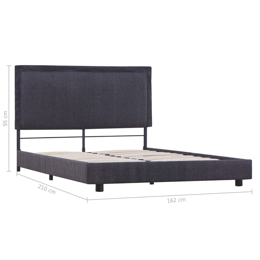 Bed Frame Dark Grey Fabric Double