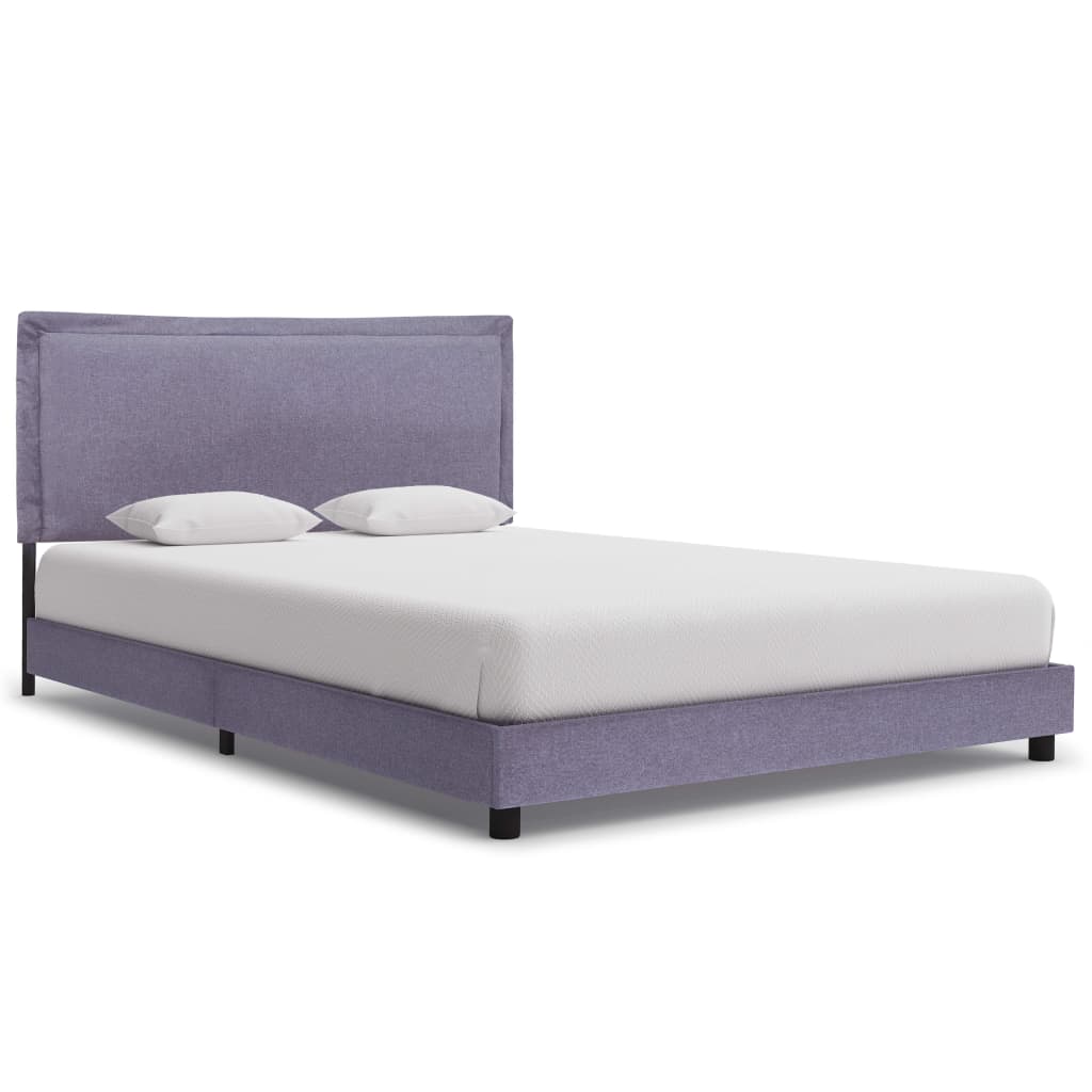 Bed Frame Light Grey Fabric Double