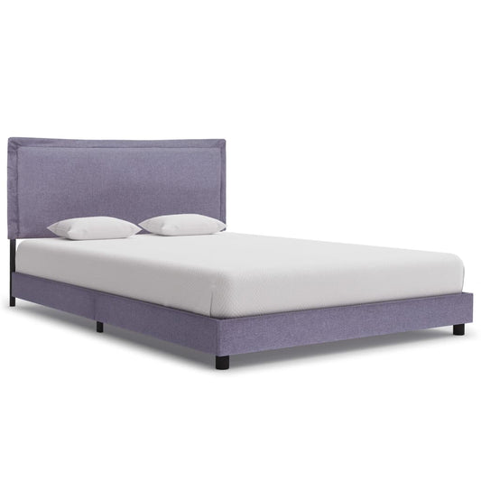 Bed Frame Light Grey Fabric Double