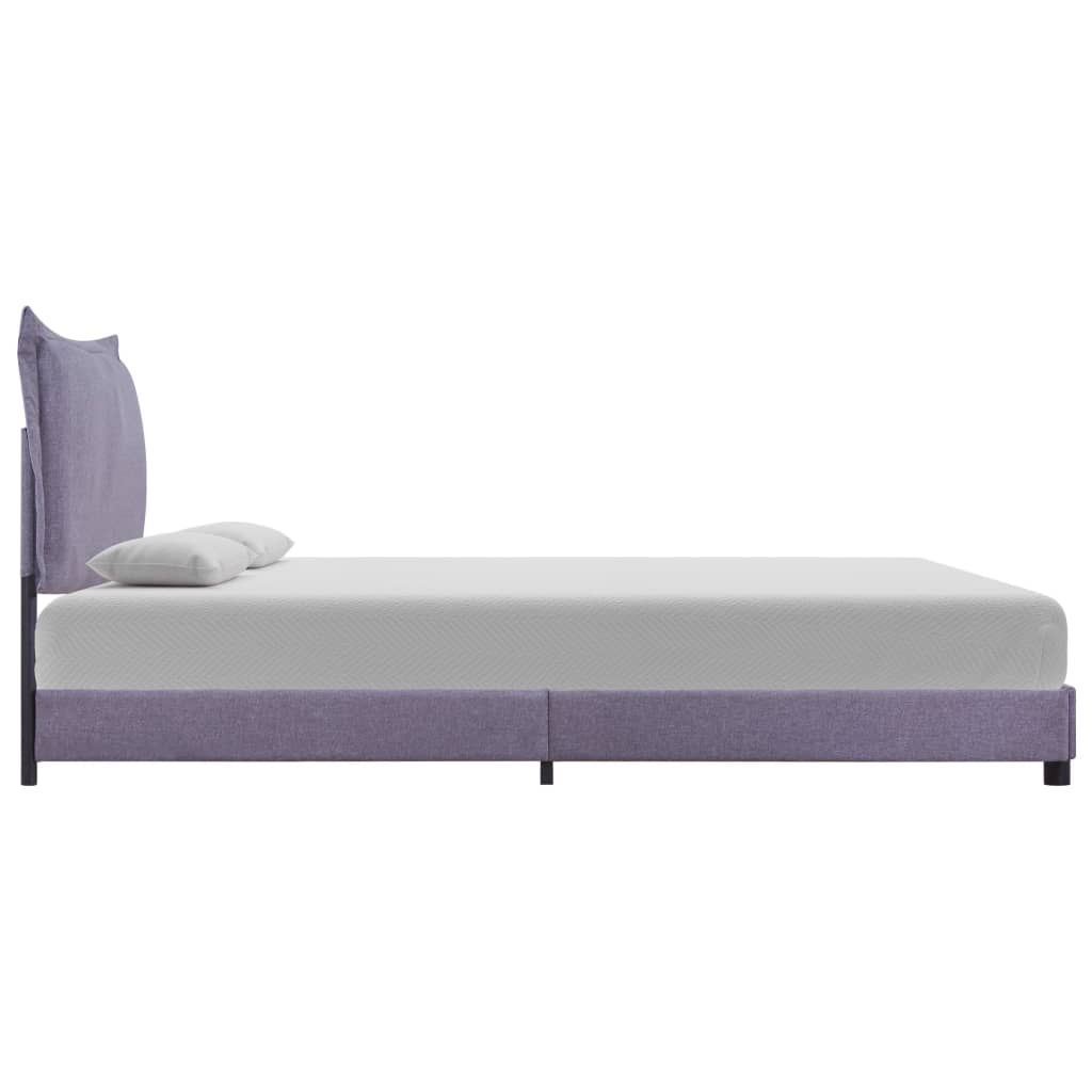 Bed Frame Light Grey Fabric Double