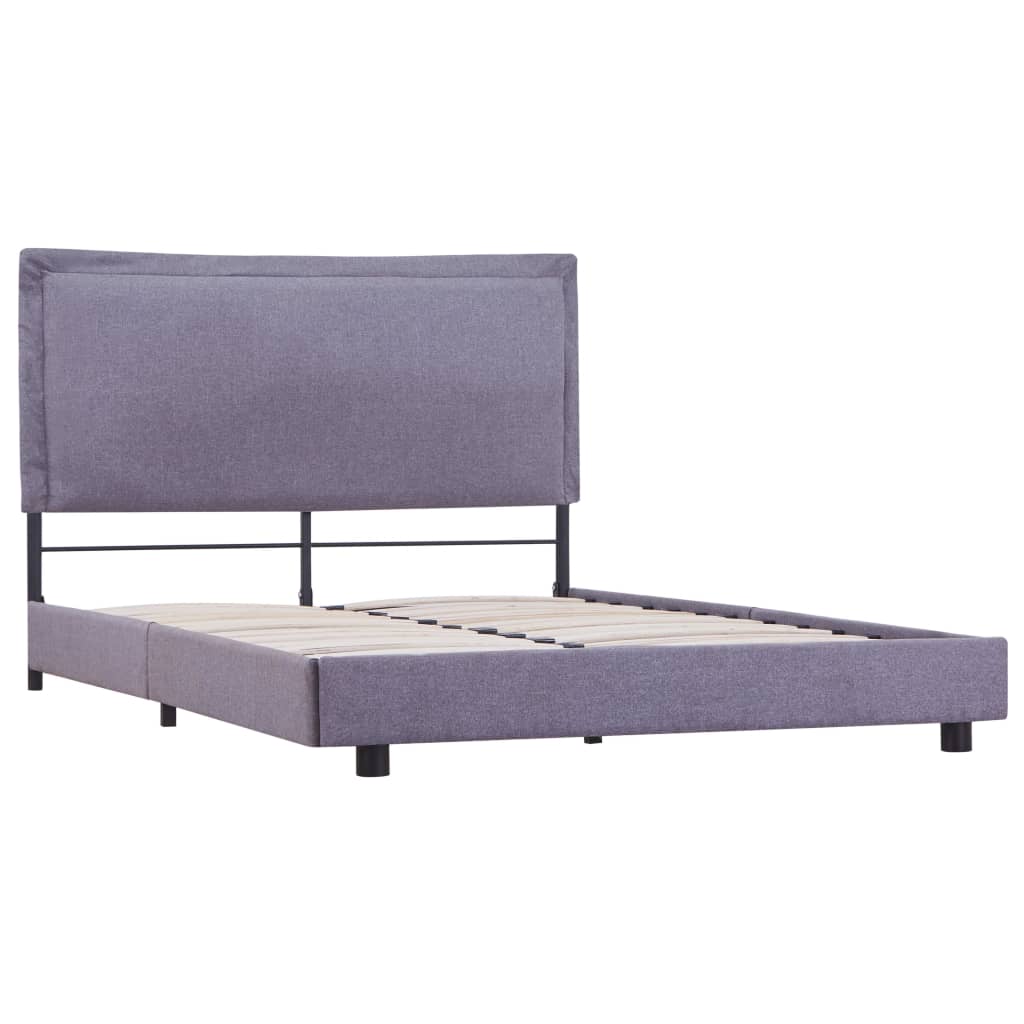 Bed Frame Light Grey Fabric Double