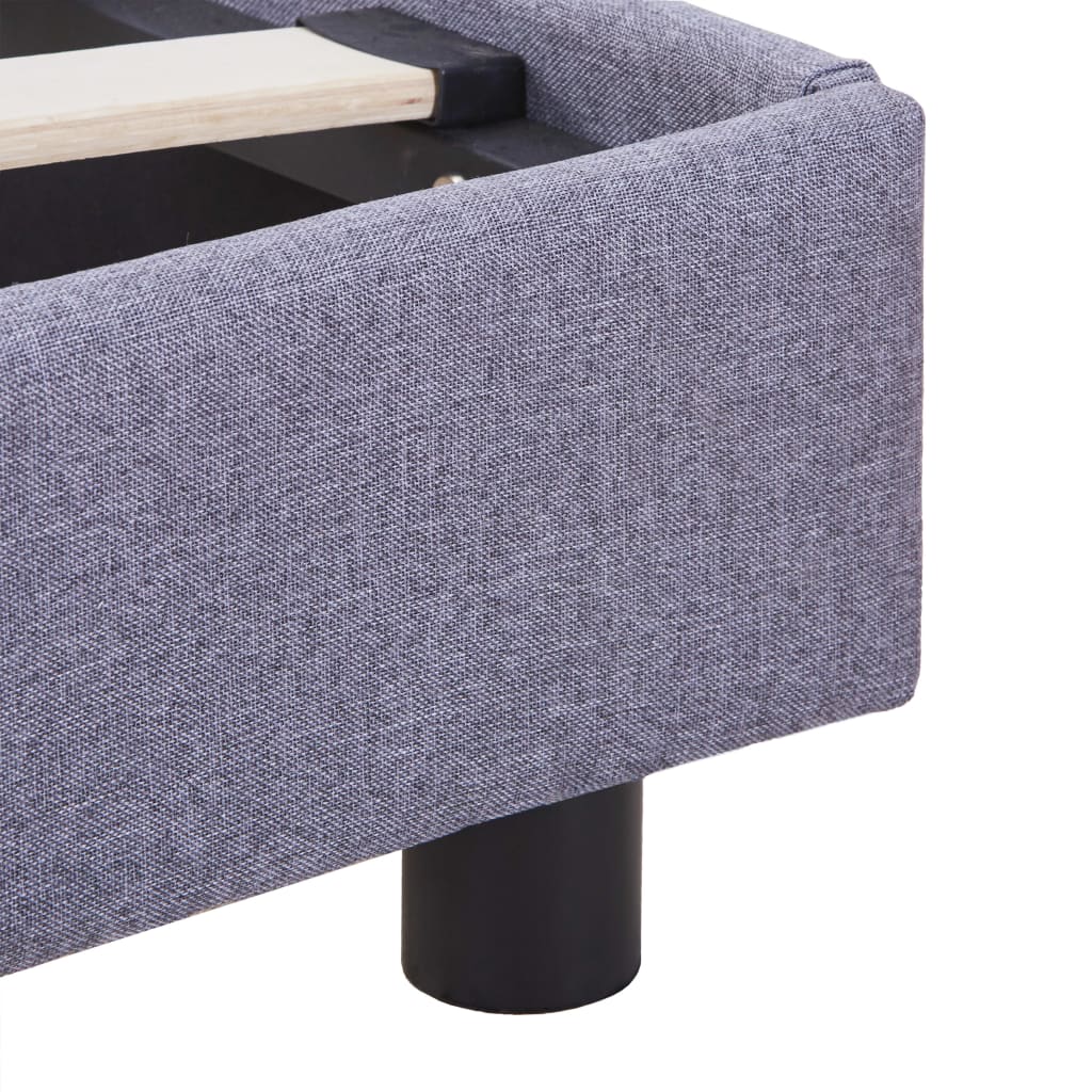 Bed Frame Light Grey Fabric Double