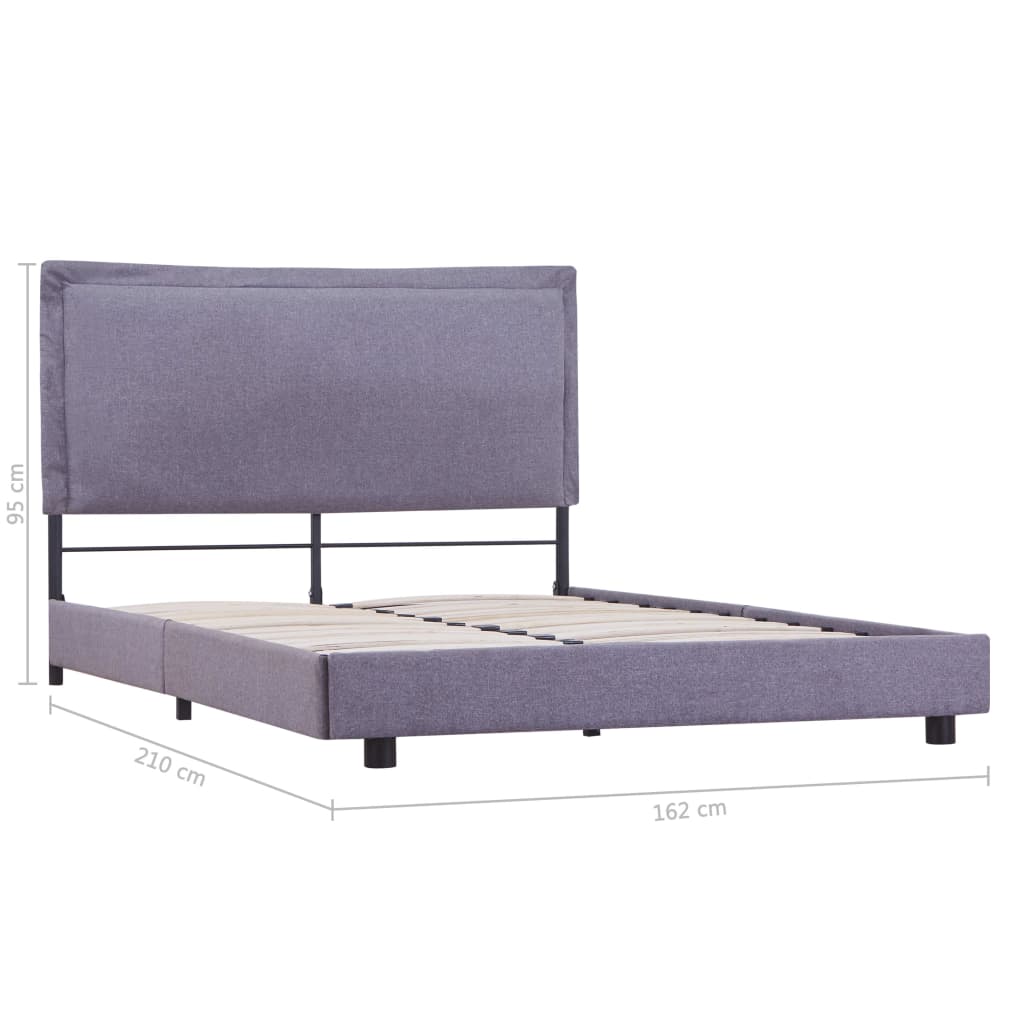 Bed Frame Light Grey Fabric Double