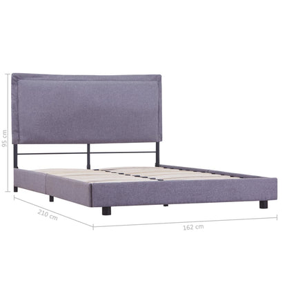 Bed Frame Light Grey Fabric Double